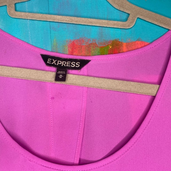 Express Pink Tank Top with Open Back - Picture 3 of 3